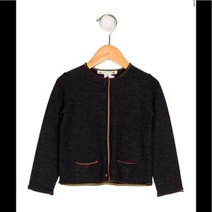 NWT BONPOINT Charcoal Grey Wool Cardigan - Size 2